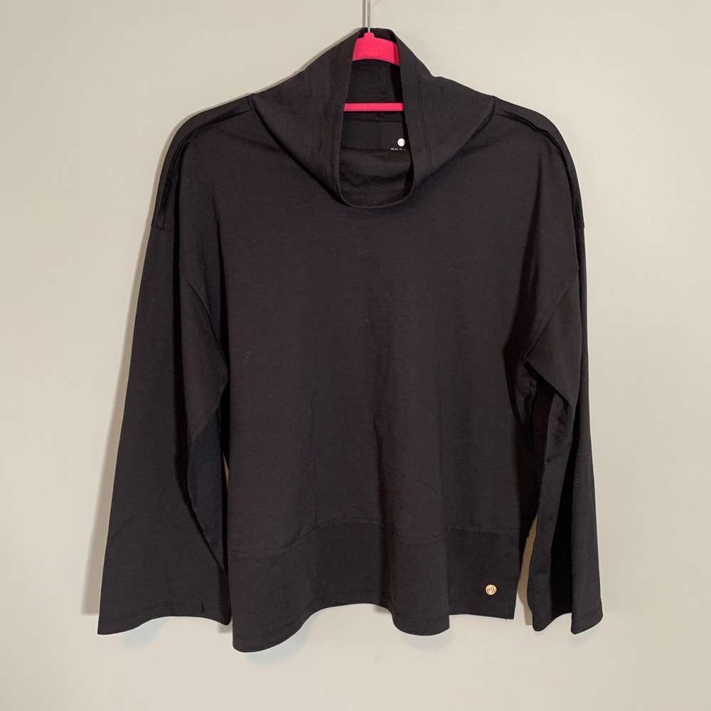 Apana Black High Neck Long Sleeve Sweatshirt Top Women's Size M